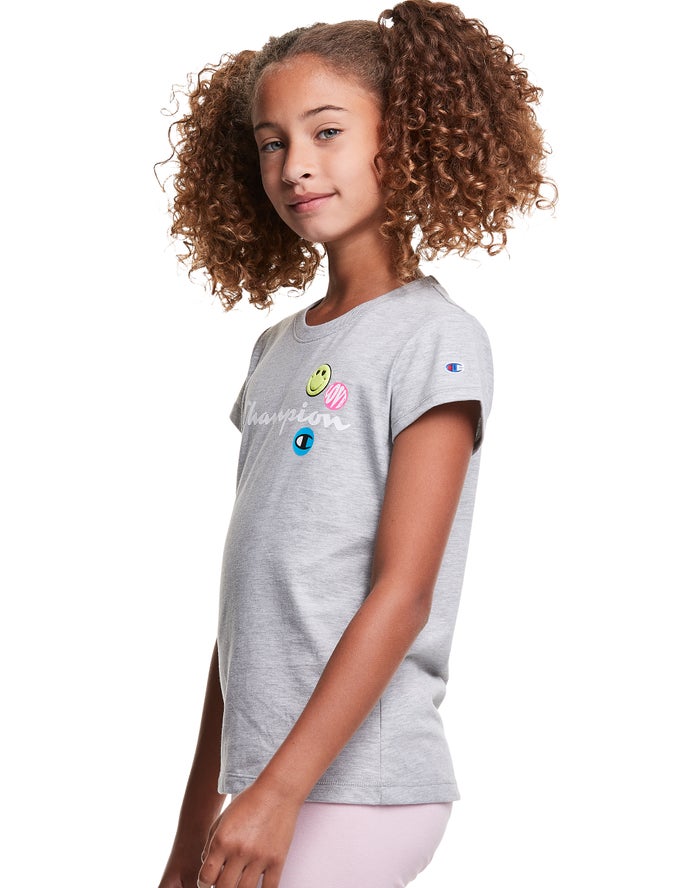 Camiseta Champion Niña - Classic Smiley Face ( Gris ) 4132769-XB